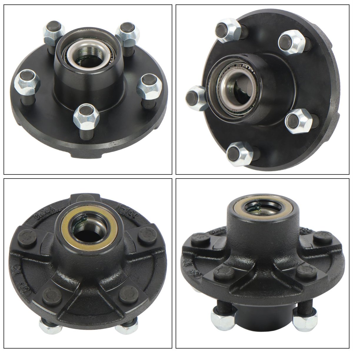 Pre Assembled 5 On 4 In Trailer Hub With Bearing Kit For 2000 Lbs 1 16 Spindle Stainless Steel Wheel Set Oil Seal And Dust