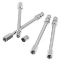 4 Inch Tire Valve Extension Stem Rods With Chrome Plated Copper Pcs 10cm Leak-proof Rubber Seal Caps For Car Truck Rv Atv 