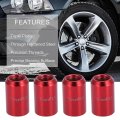 20pcs Car M12x1 5 Bulge Acorn Wheel Lug Nuts Cone Seat With 1 Key Universal Red