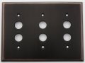 Classic Accents Oil Rubbed Bronze 3 Gang Push Button Light Switch Switchplate 