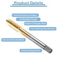 2pcs Straight Flute Thread Taps M8 X 1 25 Metric Titanium Coated Screwing Tapping Tool Thread Milling Machine High-speed Steel