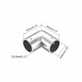 Uxcell Rail Elbow Fitting 90 Degree 2-way Zinc Alloy Pipe Connector Brushed For 25mm 1 Od Handrail Railing 2 Pcs