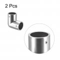 Uxcell Rail Elbow Fitting 90 Degree 2-way Zinc Alloy Pipe Connector Brushed For 25mm 1 Od Handrail Railing 2 Pcs