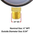 High Pressure Gauge For Propane Regulator 0-400 Psi 2 Inches 