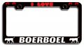 I Love Boerboel Dogs Pets Black Metal License Plate Frame Tag Holder R29 