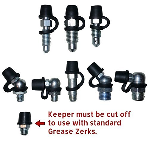25 Pack Brake Bleeder Screw Caps Grease Zerk Fitting Cap Rubber Dust Cover With Keeper