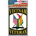 Vietnam Veteran American Vietnamese Flags Sticker 2-3 4 X4 