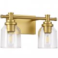 Solfart Golden 2 Lights Vanity Fixture For Bathroom Lighting Fixtures Over Mirror Vintage Wall Light 
