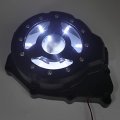Motorcycle Black W White Led Left Engine Stator Cover See Thru For 2006-2014 Yamah Yzf-r6 P N Mt313-008a-bk 