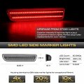 Vipmotoz Chrome Housing Red Full Led Rear Side Marker Light Parking Lamp For 2005-2009 Ford Mustang S197 Driver Passenger