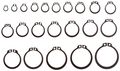 Carbon Steel External Retaining Ring Assortment 295 Pieces Black Phosphate Finish Metric With Case 