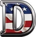 Reflective American Flag Letter D 