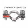 Uxcell Wall Ceiling Mount Pipe Supports 304 Stainless Steel Adjustable Bracket Clamp For 19-22mm 2pcs