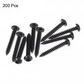 Uxcell Hex Socket Self Tapping Screws M3 X 20mm Carbon Steel Wood Screw 200pcs