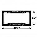 Proud Wife Of A Marine Usmc White Logo On Black Officially Licensed License Plate Tag Frame