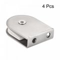 Uxcell Stainless Steel Glass Clamp 6pcs For 6-12mm Thickness 60x40mm 0 Degree Shower Bracket Bathroom Balustrade Staircase
