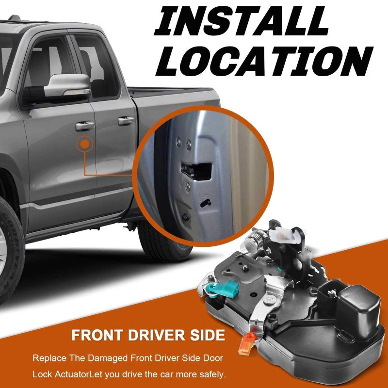 Front Driver Side Power Door Lock Actuator Motor Replacement For 2003-2008 Dodge Ram 1500 2003-2010 2500 3500 2008-2010 4500