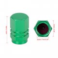 X Autohaux 8pcs Green Tire Stem Valve Caps Wheel Covers Car Dustproof Hexagon Shape Aluminium Alloy Cap