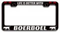 Life Is Merrier With Boerboel Dogs Pets Black Metal License Plate Frame Tag Holder Y14 