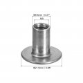 Uxcell M8 T-nuts 12pcs Carbon Steel Tee Nuts Round Base Weld 17mm Height Through Hole Flange Insert Female Thread Plate
