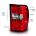 Amerilite For 2001-2011 Ford Ranger C-type Led Tube Ruby Red Replacement Brake Tail Lights Passenger And Driver Side