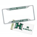 University Of Hawaii Metal License Plate Frame And Sticker For Front Or Back Car Officially Licensed Sticker Combo Mascot 
