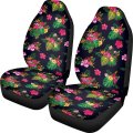 Snilety Hawaiian Pink Flower Design Car Front Seat Protector For Women High Elastic Softy Driver Bucket Blanket Cushion