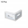 Uxcell 29mmx29mmx18mm Metal Plastic L Shaped Angle Bracket Shelf Corner Brace White Pack Of 15