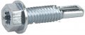 Power Pro Premium Self-drilling Metal Screws Zinc Plated Steel Hex Washer Head To Winged Point Silver 12 X 1 Inch Box Of 75 