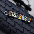 Skull Rider Keychain For Motorcycles Scooters And Cars Scratch Resistant Fabric Tag With 2 Key Rings 5 12 In Length