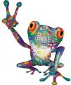 Weston Ink Reflective Cool Peace Frog Decal With Psychedelic Art 