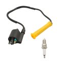 Black Yellow Ignition Coil Spark Plug W Cap Replacement For Rancher 420 2007-2013 30510-hp5-601