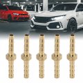 X Autohaux 5pcs 4mm Brass Barb Hose Fitting Straight Union Water Gas Oil Pipe Connector For Automotive