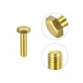 Uxcell Brass Hex Bolts M8x30mm 3pcs Fully Thread Grade 4 8 Solid Hexagon Head Bolt Machine Screws For Machinery