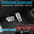 Lexley 2pcs Anti-slip Aluminum Brake Gas Pedal Pads Auto No Drilling Accelerator Covers Only For Jeep 2018 2019 2020 2021 2022