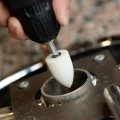 Uxcell Conical Abrasive Mounted Stone Polishing Bits 1 4 Shank 0 98 Diameter White Corundum Grinding Wheel Rotary Tool For