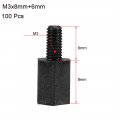 Uxcell M3x8mm 6mm Male-female Hex Nylon Pcb Motherboard Spacer Standoff For Fpv Drone Quadcopter Computer Circuit Board Black