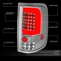 Auto Dynasty Pair Of Chrome Clear Lens 3d Led Stripe Bar Tail Lights Brake Reverse Lamps Compatible With Ford F150 Lobo 04-08