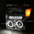 Auto Dynasty Led Drl Dual Halo Chrome Amber Corner Projector Headlight Tool Kit Compatible With Ford F-250-550 Super Duty 11-16
