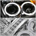 Auto Dynasty Led Drl Dual Halo Chrome Amber Corner Projector Headlight Tool Kit Compatible With Ford F-250-550 Super Duty 11-16
