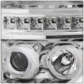 Auto Dynasty Led Drl Dual Halo Chrome Amber Corner Projector Headlight Tool Kit Compatible With Ford F-250-550 Super Duty 11-16