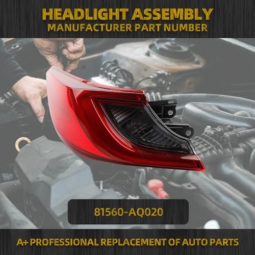 Dasbecan Left Driver Side Led Outer Tail Light Assembly For 2025-2026 Toyota Camry Xle Xse Rear Lamp Replacement Replace