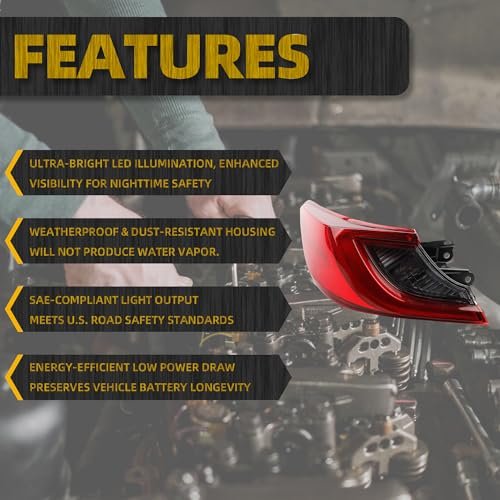 Dasbecan Left Driver Side Led Outer Tail Light Assembly For 2025-2026 Toyota Camry Xle Xse Rear Lamp Replacement Replace
