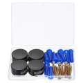 4 Pcs Frameless Mirror Mounting Hardware Zinc Alloy Holders Clips Hanging Brackets Kit With Screws Anchors For Bathroom Black 
