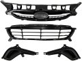 Front Bumper Grille Upper Lower W Fog Bezel For Hyundai Accent 2014 2015 2016 2017 Replacement 86350-1r000 86351-1r000 