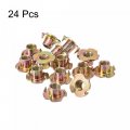 Uxcell M10x12mm T-nuts 4 Pronged Tee Nut Carbon Steel Threaded Inserts For Wood 24pcs