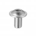 Uxcell Flanged Button Head Socket Cap Screws M6 10mm Hex Drive 304 Stainless Steel Fasteners Bolts Fully Threaded Machine Screw