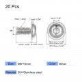 Uxcell Flanged Button Head Socket Cap Screws M6 10mm Hex Drive 304 Stainless Steel Fasteners Bolts Fully Threaded Machine Screw