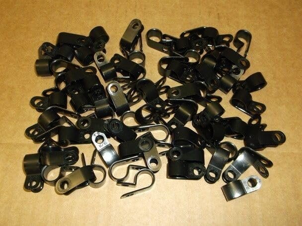 Approximately 90 3 8 Nylon Black Cable Clamps For Custom Chopper Builders