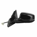 Fit System Driver Side Mirror For Honda Accord Sedan Black Ptm W Turn Signal Aspherical Lens Foldaway Heated Power 